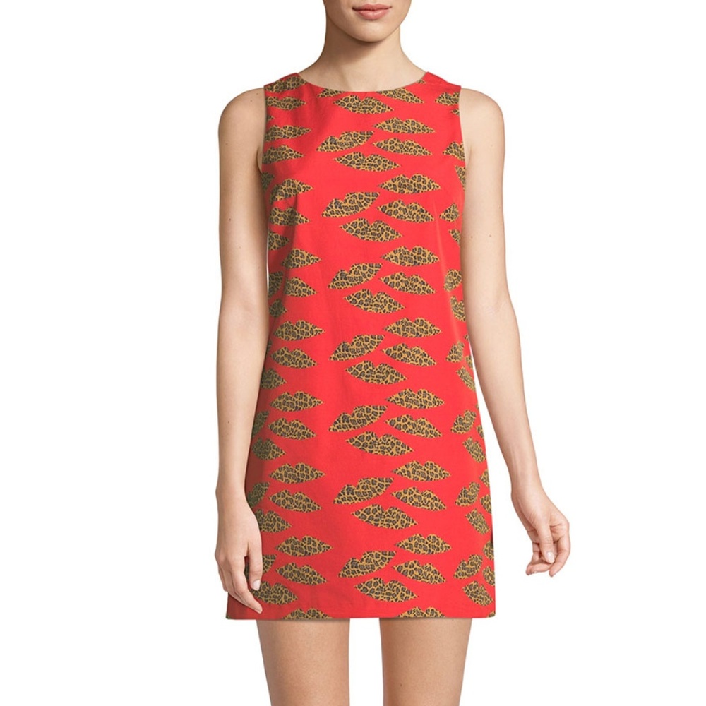 Alice + Olivia Clyde Cheetah Lips Mini Dress